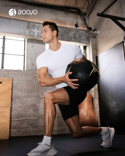 BOOJO 5 Pack Short Sleeve Compression Shirt Men - Workout Quick Dry Base Layer Shirts Moisture Wicking Top for Gym Athletic - Image 2