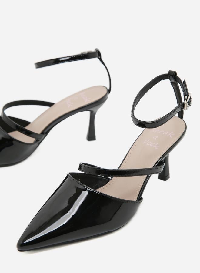 سنيك ايه بيك صندل بكعب رفيع ومقدمة مدببة - Image 4