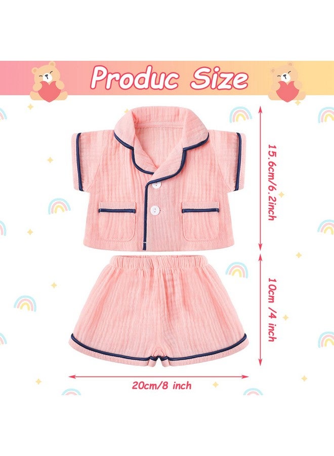 Hungdao ملابس دب بيجامة دب اصنع ملابس حيواناتك الخاصة تناسب معظم دمى الدب 14 18 بوصة ملحقات دب وردية - Image 4