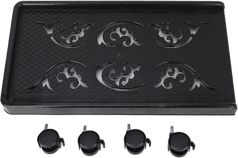 Adjustable Metal CPU Stand With 4 Caster Wheels For Gaming PC Home Office Black - Image 2