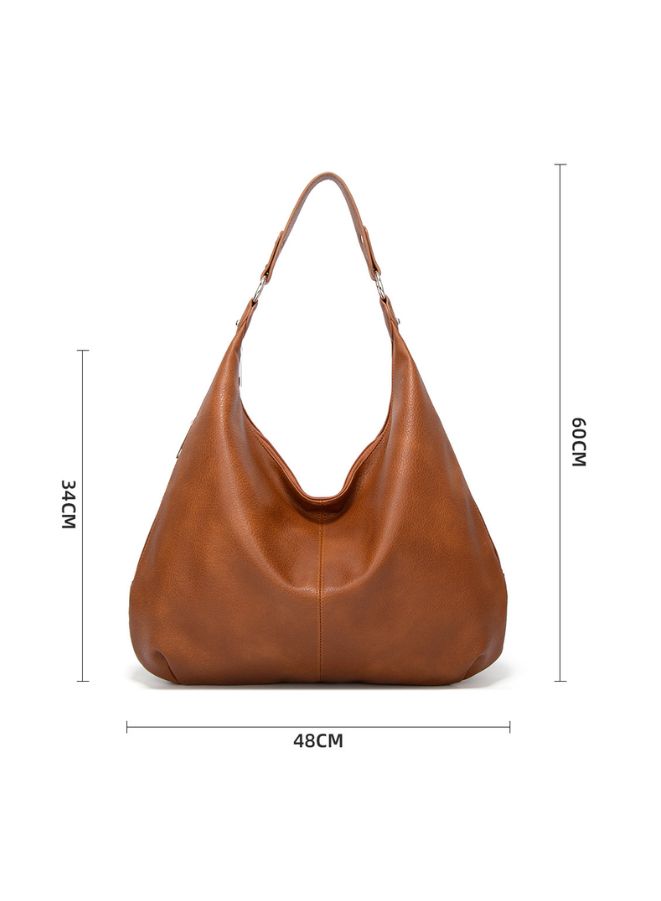Women Soft PU Leather Satchel Shoulder Bag & Crossbody bag | Top Handle Tote Bag for Women | Brown - Image 3