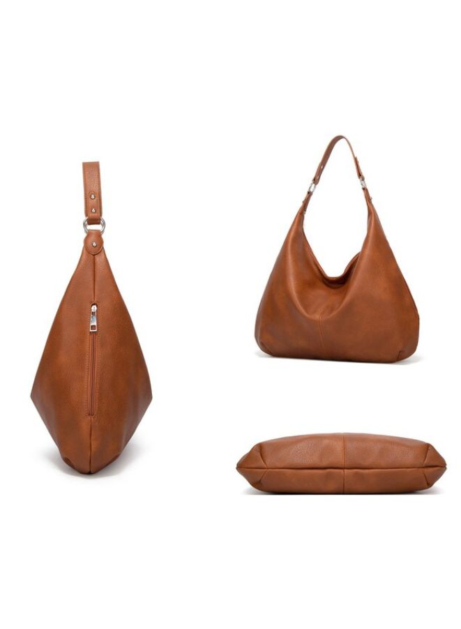 Women Soft PU Leather Satchel Shoulder Bag & Crossbody bag | Top Handle Tote Bag for Women | Brown - Image 4