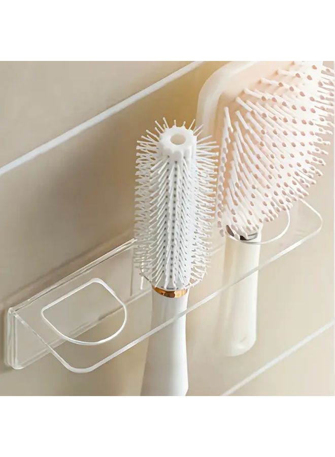 Transparent Wall Mounted Hair Brush Holder Multiple Slots Bathroom Organizer - Image 2