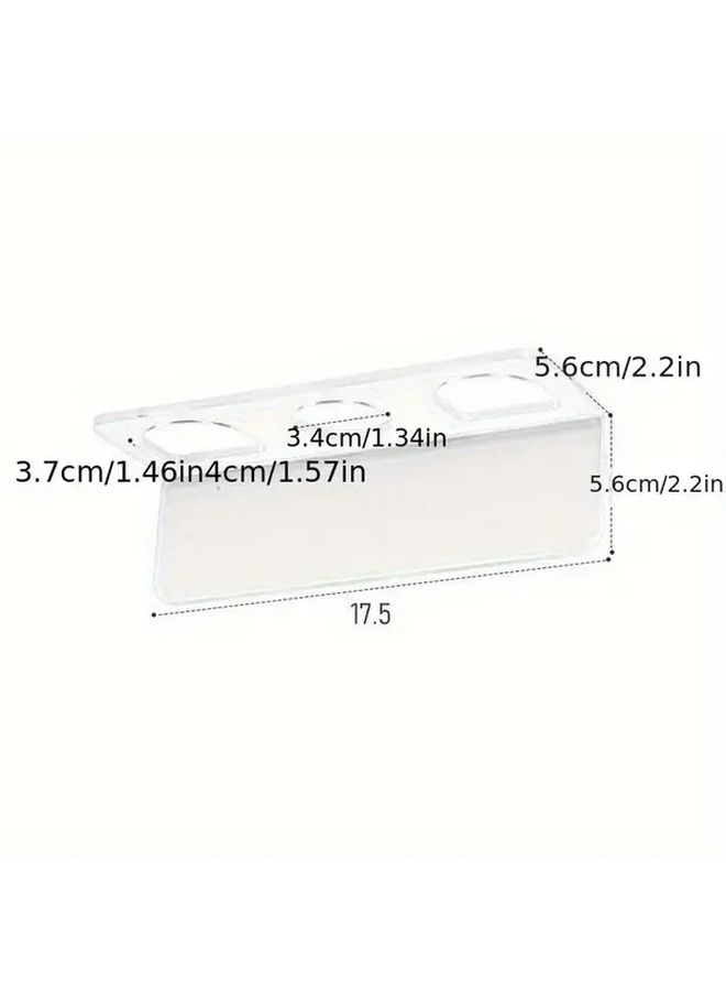 Transparent Wall Mounted Hair Brush Holder Multiple Slots Bathroom Organizer - Image 3