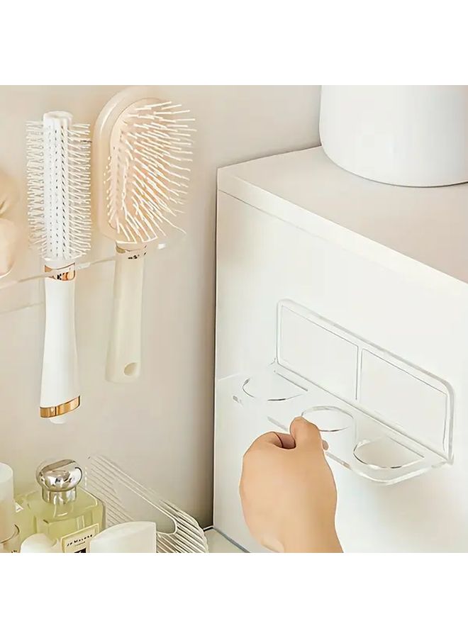 Transparent Wall Mounted Hair Brush Holder Multiple Slots Bathroom Organizer - Image 4