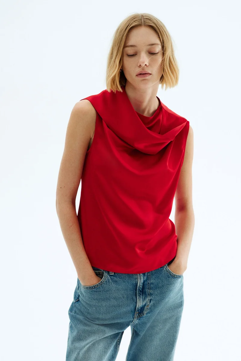 H&M Draped satin blouse