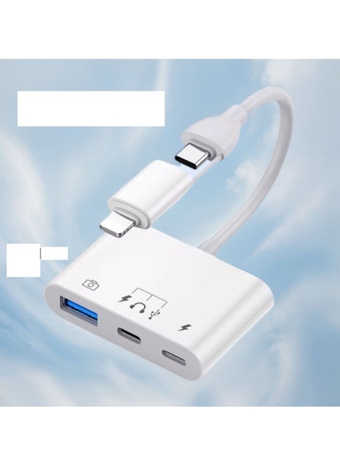 Double head 3-in-1 【 Read USB+Type-C multifunctional+Lightn Charging 】