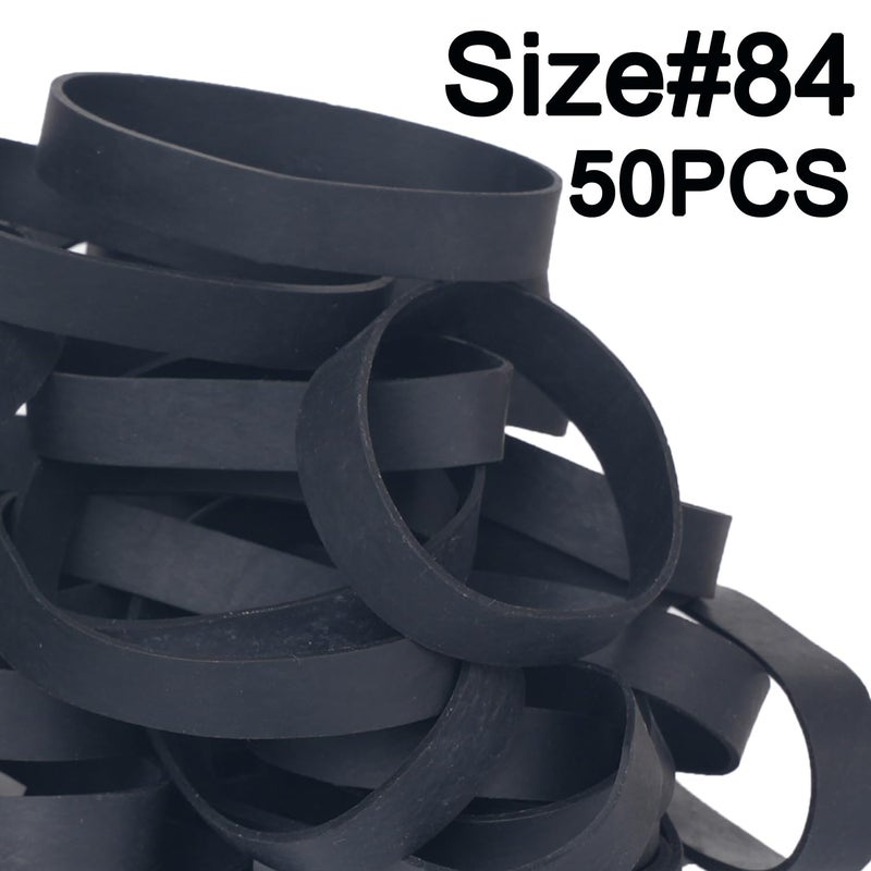 Foshine Tactical Rubber Bands Size #84,Elastic Band Black 50Pcs Heavy Duty Wide For Office Home Supplies (3-1/2" x 1/2'') - Image 3