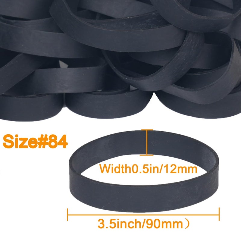 Foshine Tactical Rubber Bands Size #84,Elastic Band Black 50Pcs Heavy Duty Wide For Office Home Supplies (3-1/2" x 1/2'') - Image 2