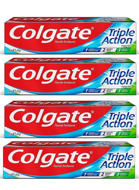 Pack Of 4 Colgate Toothpaste Triple Action 50 Ml