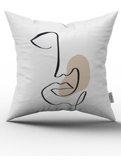 Cango Home White Black Modern Silhouette Figure Patterned Digital Print Throw Pillow Pillow Case CGH511 