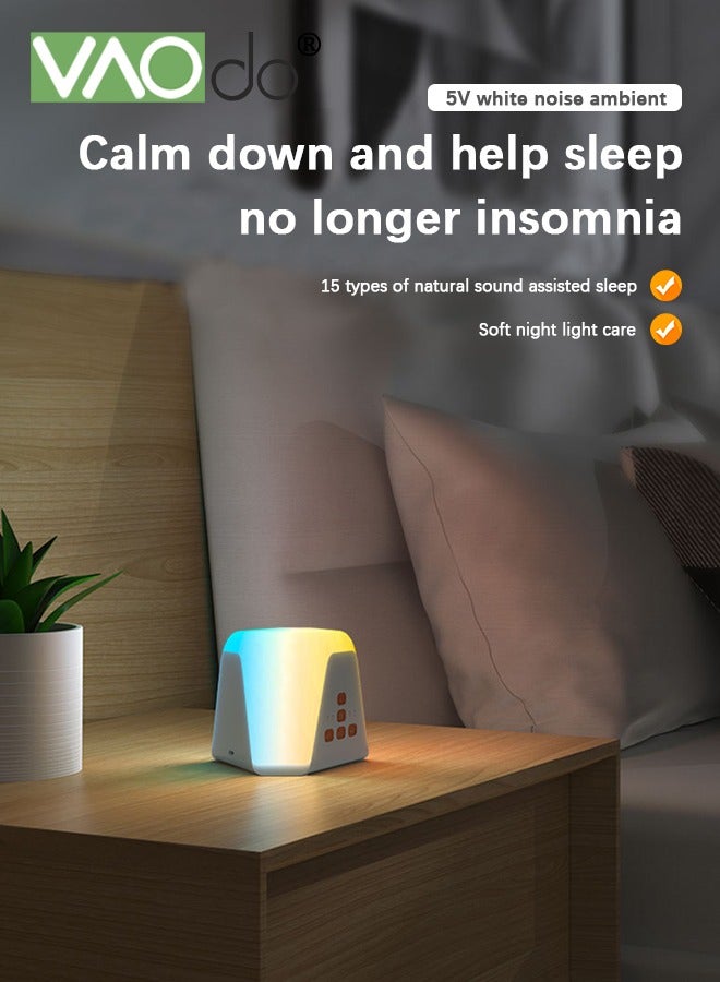 VAOdo Natural Sound Night Light, Portable 7 Colored Night Lights Bedside Light Intelligent Sound Control USB Rechargeable Auto-Off Timer for Kids Adults Lullaby Travel Nursery  ﻿ - Image 3