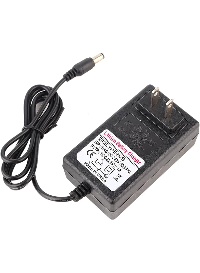 promass 25.2V 1A Battery Power Adapter, 25.2V 1000mA Power Supply Adapter with Multiple Protections, LED Indicator, Wide Adaptability for Headlamps/Toy Cars/Balance Bikes (UK Plug) - Image 1