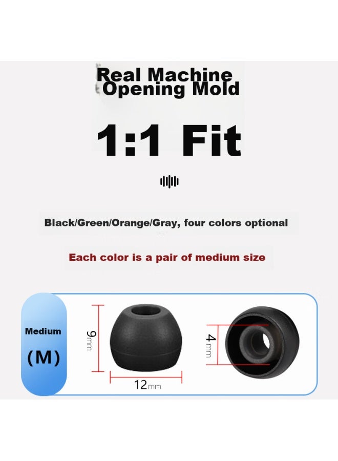 Masentek Bluetooth Earphone Ear Tips And Earbuds, Compatible With Huawei Freelace Bluetooth Earphones Pro, Huawei Soft Silicone Replacement Accessories, Anti-slip For Sports, Black, Medium - Image 2