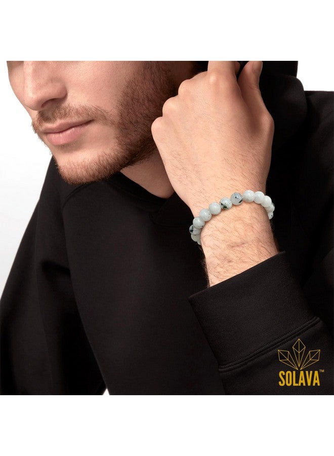 SOLAVA Original Rainbow Moonstone Bracelet with Lab Certificate for Unisex Adult Natural Energised Moon Stone Bracelet for Peace, Relationship, Emotional & Chakra Healing & Positivity - 8MM Beads - Image 5