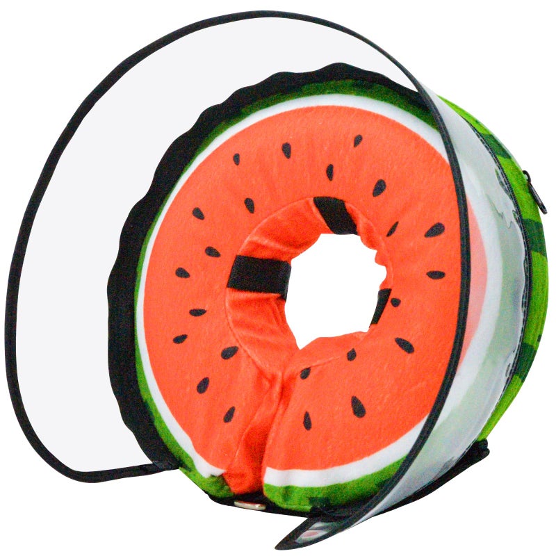 MRSOHRET Dog Cone, Dog Surgery Collar, Inflatable Cones for Small Medium Large Dogs, Watermelon Dog Recovery Collar, Does not Impede Vision - Image 1