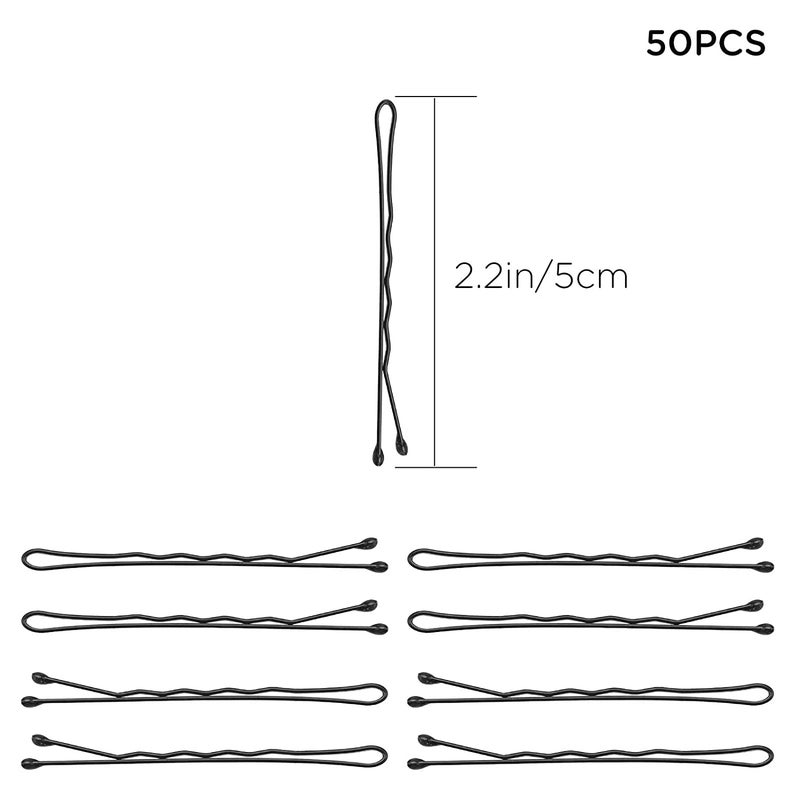 AIEX 50Pcs Hair Pins Kit Hair Clips Secure Hold Bobby Pins Hair Clips for Women Girls and Hairdressing Salon (Black) - Image 2