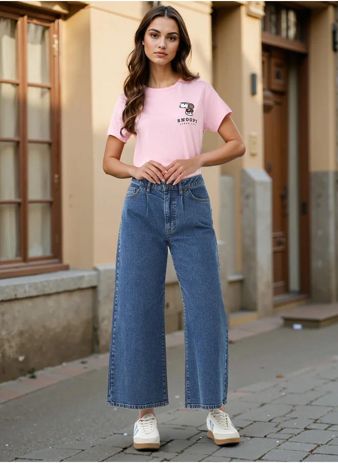 اس بي كاركترز Snoopy Dog Embroidered T-shirt
