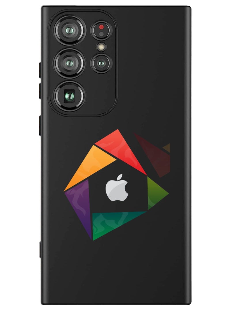 Theodor Protective Slim Fit Case Liquid Silicone Cover with Full Body Protection Anti-Scratch Shockproof Case For Samsung Galaxy S24 Ultra (Black) - apple-triangle-logo - Image 1