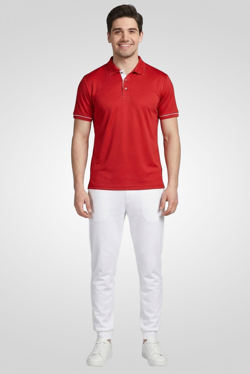 Ping Men Sportswear Fit Short Sleeve Outdoor Polo Shirt, Red - Image 2