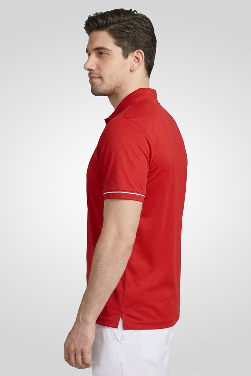 Ping Men Sportswear Fit Short Sleeve Outdoor Polo Shirt, Red - Image 3