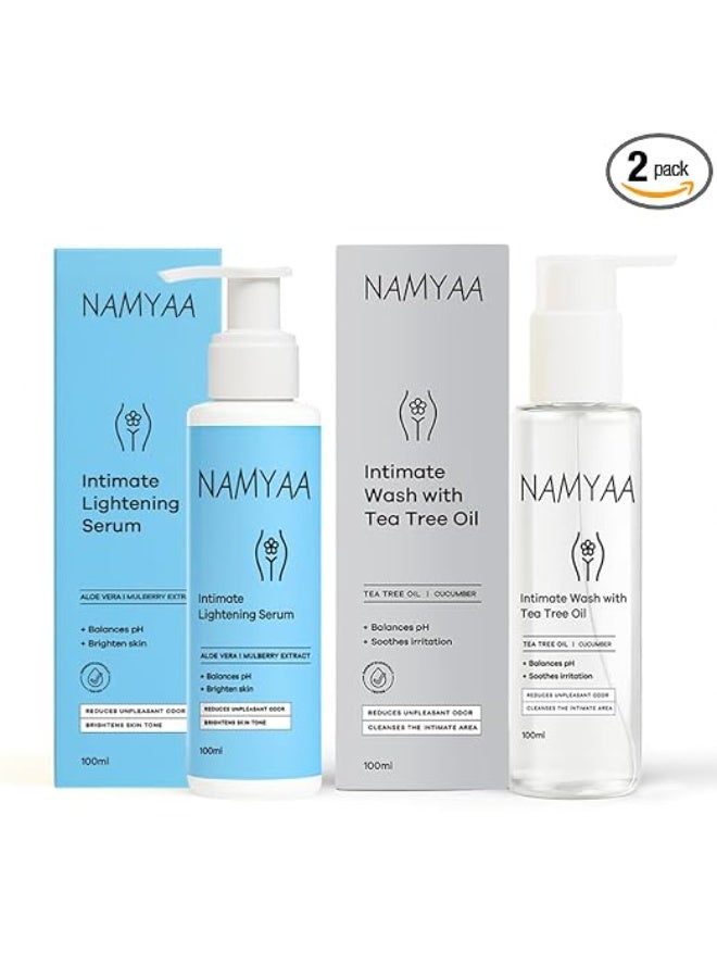 Namyaa Intimate Lightening Serum and Hygiene Wash for  Women, 100 gram each - Image 1