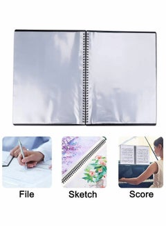 Excefore Music Sheet Folder Song File, Clef Paper Storage Documents Holder Bag, Blank Plastic Concert Choral Folder A4 30 Pockets for Musicians and Band, Writable and 180-degree Spiral-Bound  - Image 5