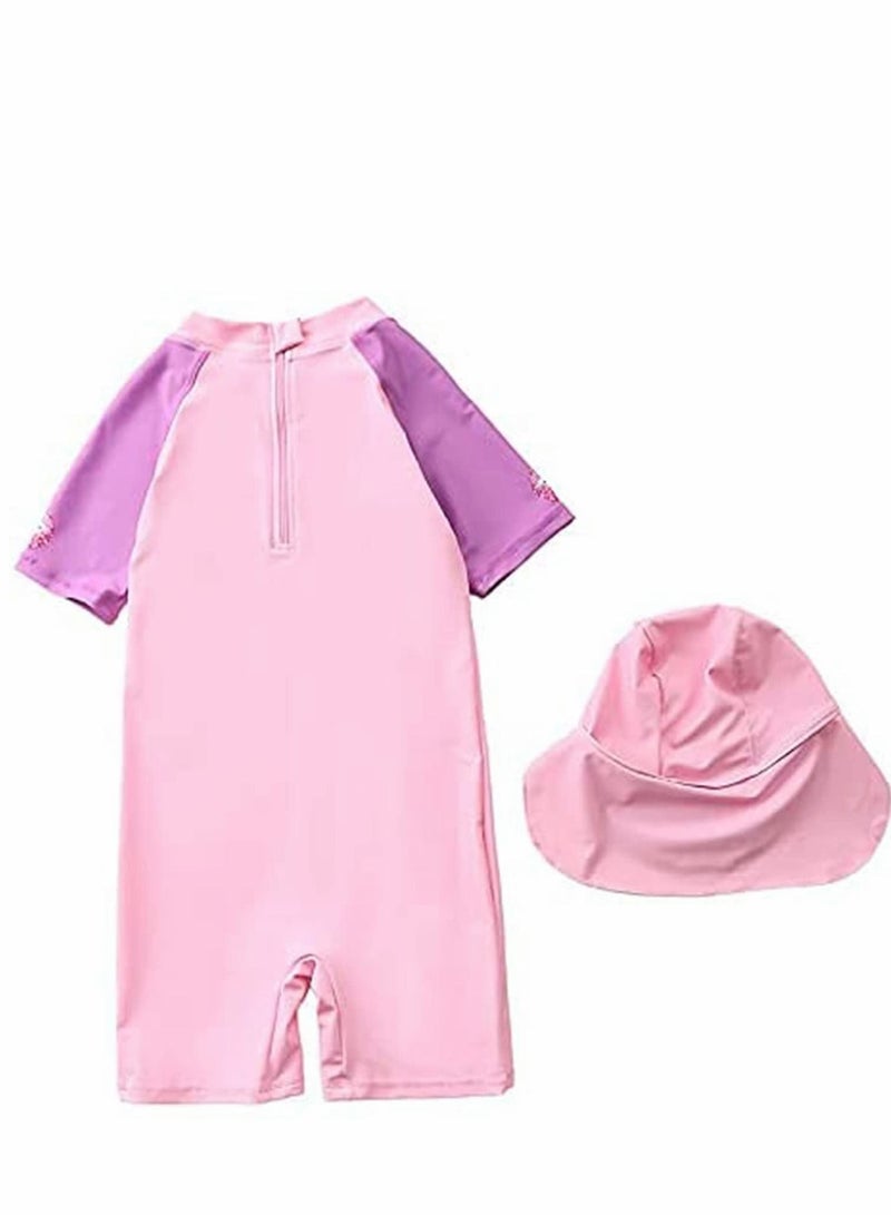 Excefore Little Girls Swimsuit Baby Unicorn One Piece Swimwear with Sun Protection Hat Beach Holiday Swim - Image 4