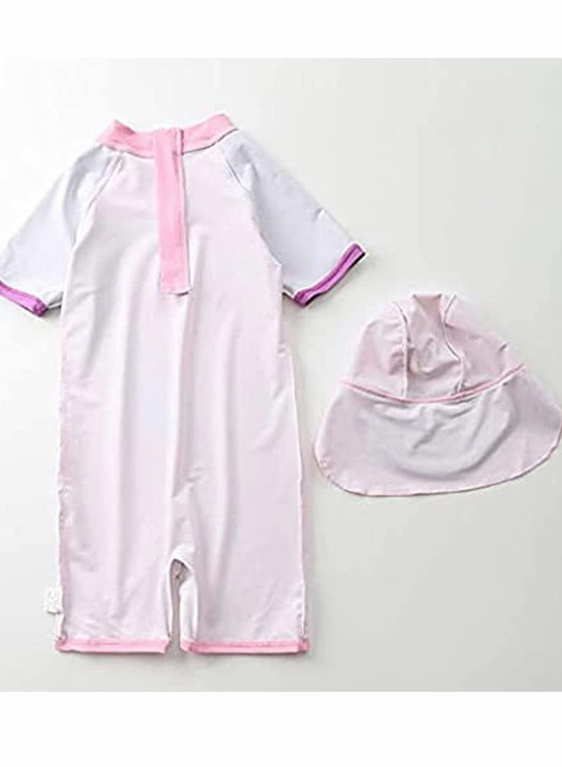 Excefore Little Girls Swimsuit Baby Unicorn One Piece Swimwear with Sun Protection Hat Beach Holiday Swim - Image 3