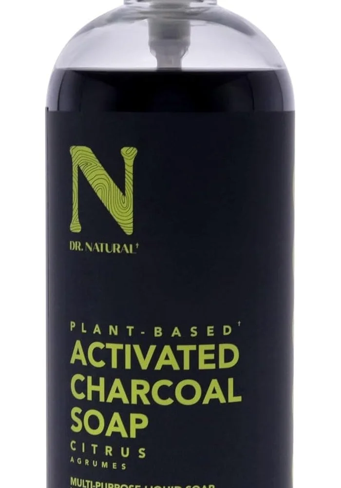 دي آر. ناتشورال Dr. Natural Activated Charcoal Soap - Plant-Based Citrus Liquid Soap, 32 fl oz