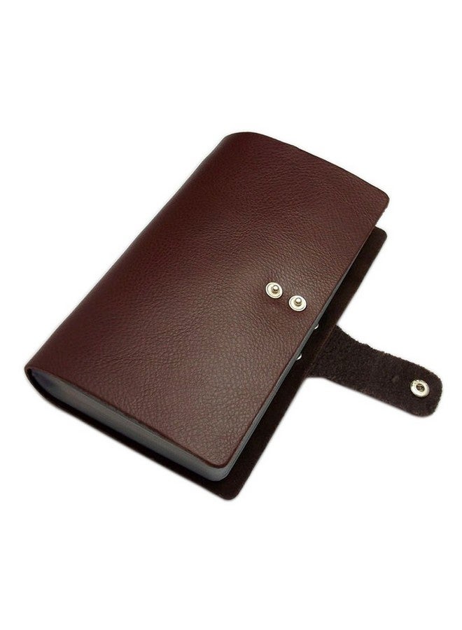boshiho Leather Credit Card Holder Business ID Card Case Book Style 90 Count Name Card Holder Book (Brown) - Image 5
