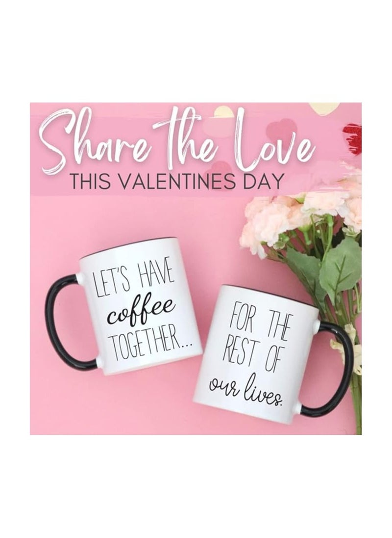 Generic Lets Have Coffee Together For The Rest Of Our Lives Coffee Mug Set - Engagement Gifts for Couples - Mr and Mrs Wedding Gift for Couple - Bridal Shower Engaged Bride and Groom Couples Mugs  - Image 2