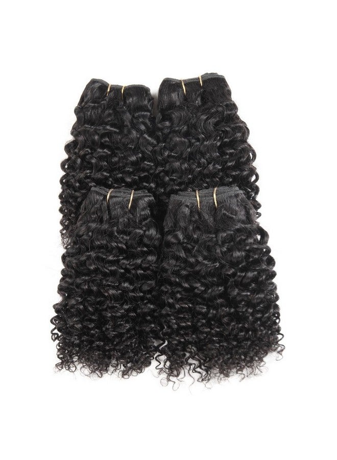 Peiyulex Brazilian Curly Bundles Human Hair Brazilian Kinky Curly Weave 4 Bundles Human Hair 100% Unprocessed Brazilian Virgin Human Hair Natural Color (Curly Bundles, 4X8 Inch) - Image 2
