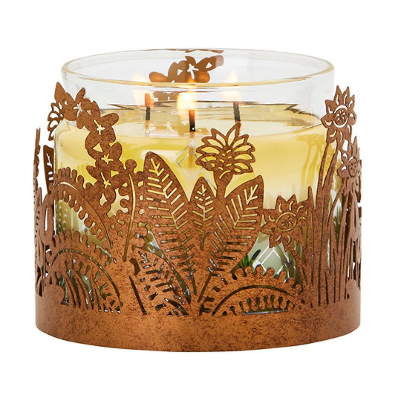 PartyLite Candle Jar Holder - Golden Frond Candle Holder Accessory Home Decor… - Image 5