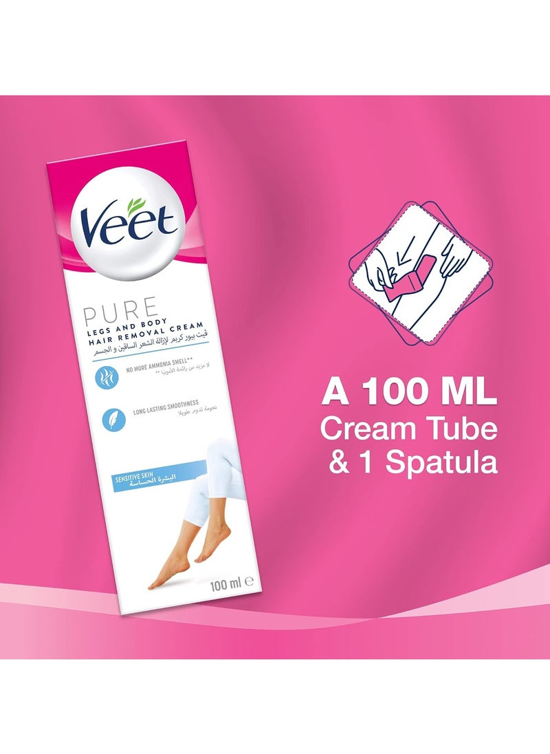 Veet - Legs and body hair removal cream for sensitive skin - Image 1