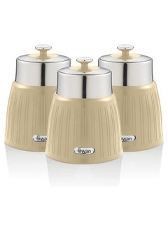 Swan Swan Retro 3Pcs Canister Set Cream Airtight Lid Lock  - Image 1