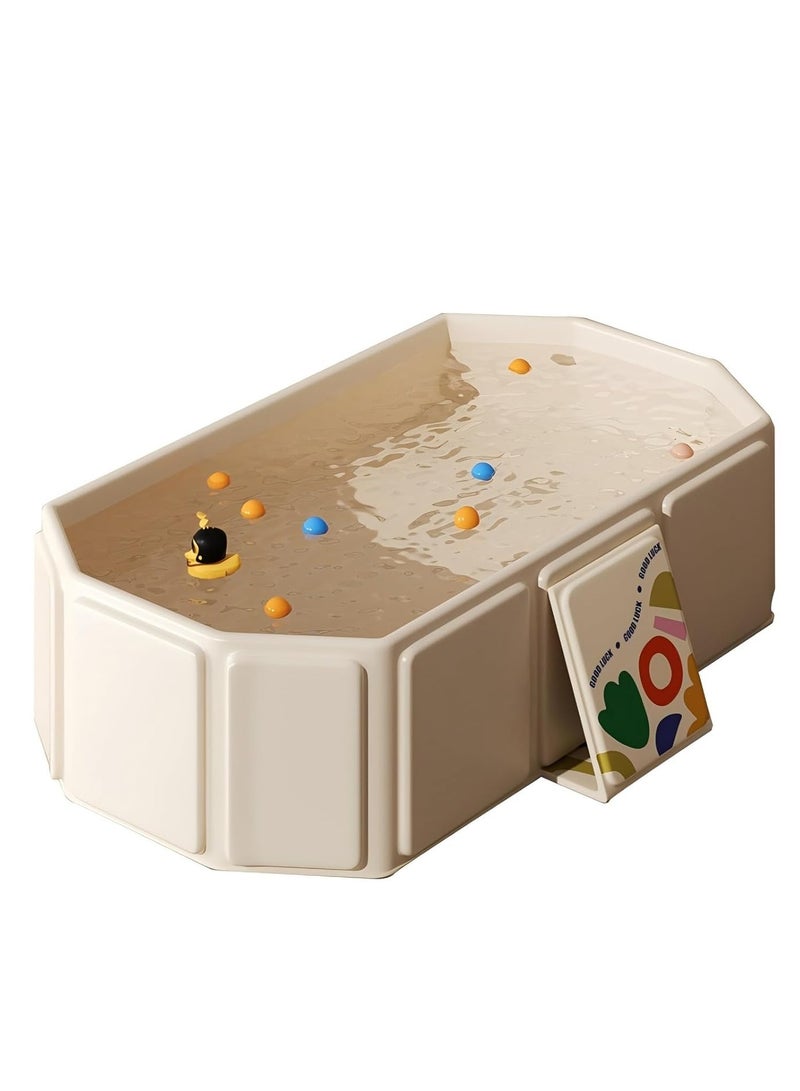 Baby Folding Bathtub, Kids Bathtub with Non-Slip Base, with Thermostatic System, for 0-5 Years Old, Travel Essential, Indoor/Outdoor Use, Easy Storage - Image 1