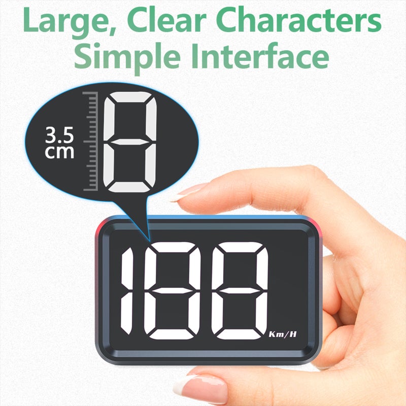 GPS Speedometer: Black Type 1 White Word MPH, Large HD LED Screen, Real-Time Accurate Speed Display - GPS+Beidou Dual Chipsets, Non-Destructive Plug-And-Play USB Power, Heads-Up Display for Car Driver - Image 5