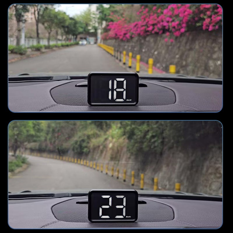 GPS Speedometer: Black Type 1 White Word MPH, Large HD LED Screen, Real-Time Accurate Speed Display - GPS+Beidou Dual Chipsets, Non-Destructive Plug-And-Play USB Power, Heads-Up Display for Car Driver - Image 2