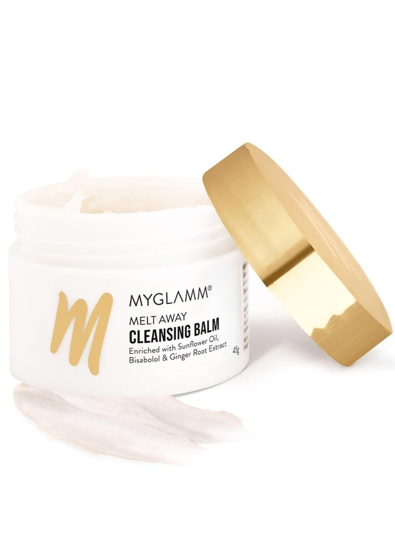 MyGlamm MyGlamm Melt Away Cleansing Balm  Sulphate Free Waterproof Makeup Remover  Nourishes and  Hydrates Skin Enriched With Sunflower Oil and Bisabolol  45g  - Image 1