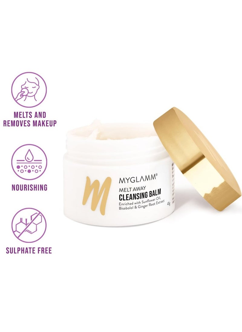 MyGlamm MyGlamm Melt Away Cleansing Balm  Sulphate Free Waterproof Makeup Remover  Nourishes and  Hydrates Skin Enriched With Sunflower Oil and Bisabolol  45g  - Image 2