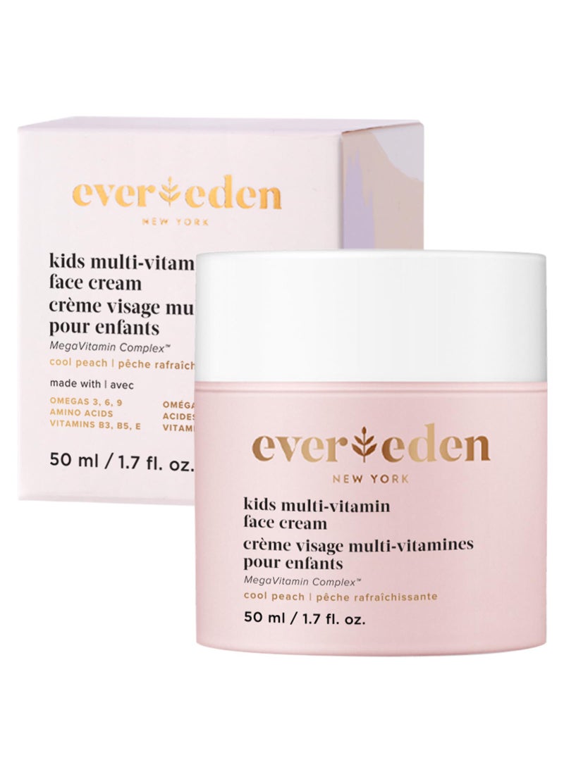 Evereden Evereden Kids Face Cream: Cool Peach, 1.7 oz. | Kids Face Lotion | Clean and Non-Toxic Kids Face Moisturizer | Multi-Vitamin Skin Care for Kids 