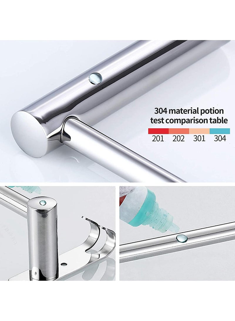 AUTOYSUR Bathroom Towel Rack Set with 3 Hook,304 Stainless Steel Towel Bar | Anti-rust Water-proof | Self-adhesive | Strong load-bearing | Sturdy | Toilet Bathroom Bath Towel Cleaning Tools Holder (3 Layer)  - Image 3