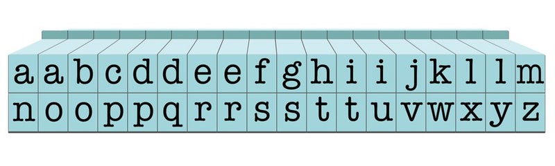 Contact USA CU07083 Pegz Connectable Lowercase Alphabet Stamp Set Small Pool Blue