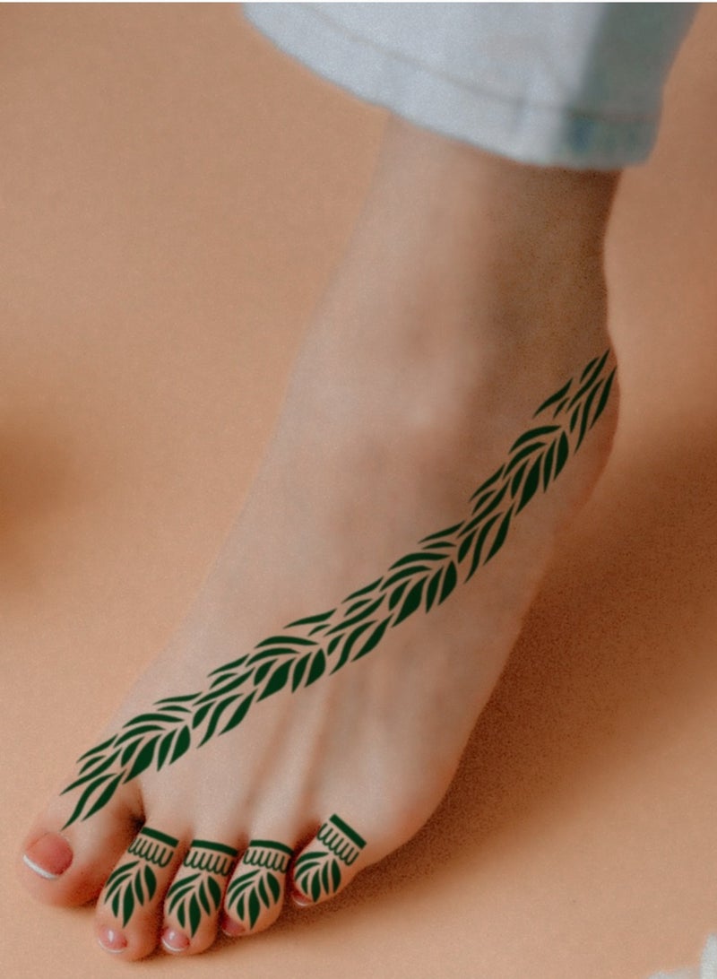 AROAQ Henna Tattoo Stencils,  Indian Temporary Tattoo Templates, Multi-purpose Removable Tattoo Stickers, Durable Body Art Stencil For Women Girls And Kids, ( S3468, 1pc ) - Image 4