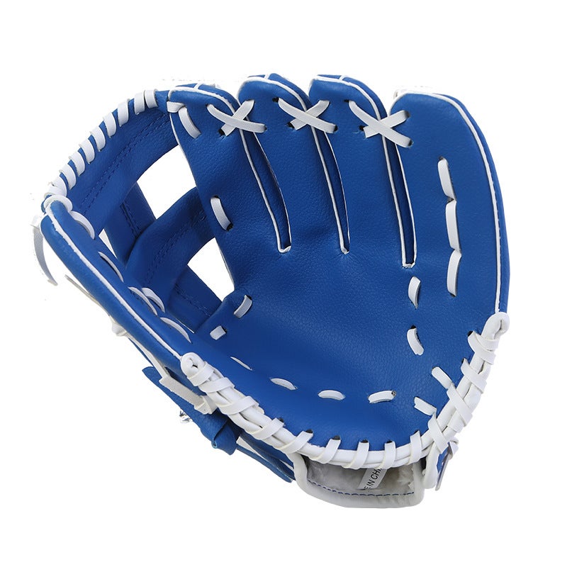 Generic Thickened PU Baseball Batting Gloves for Adults Outfield Blue 