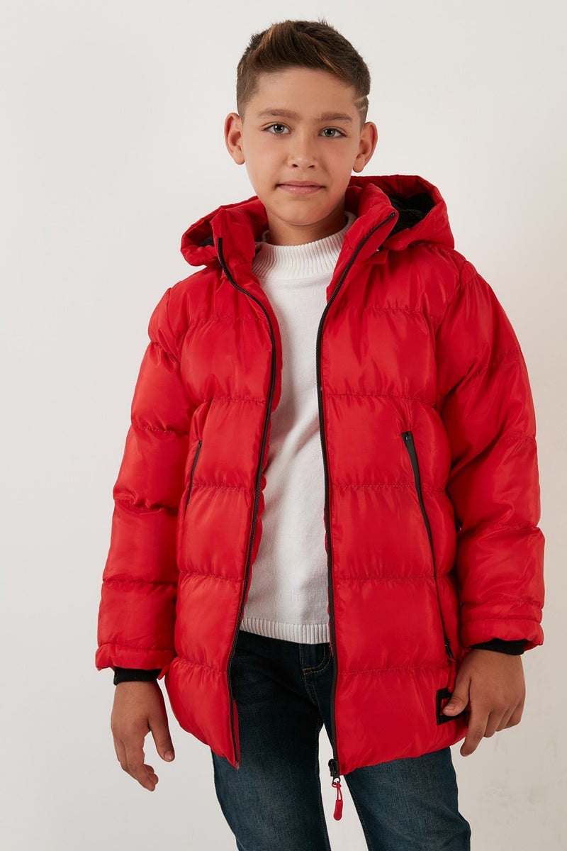 Lela Plush Lined Removable Hooded Puffer Coat Boys' Coat 5763038  - Image 3