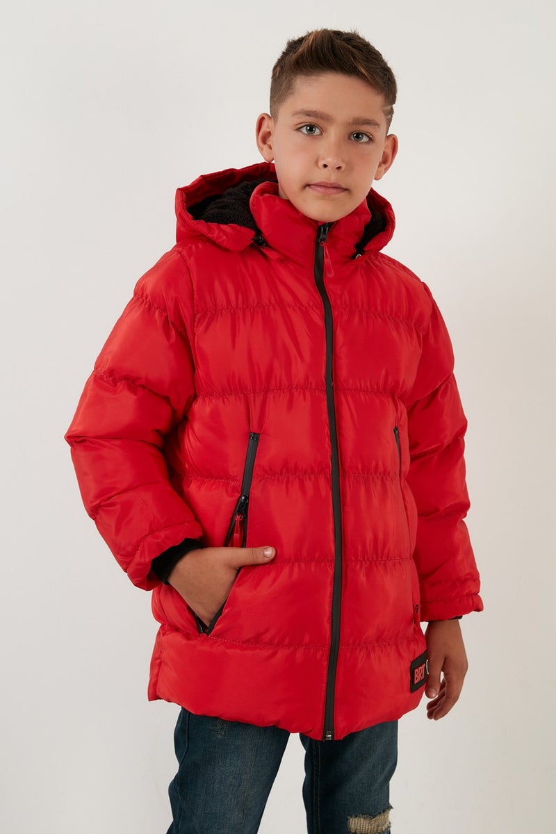 Lela Plush Lined Removable Hooded Puffer Coat Boys' Coat 5763038  - Image 2