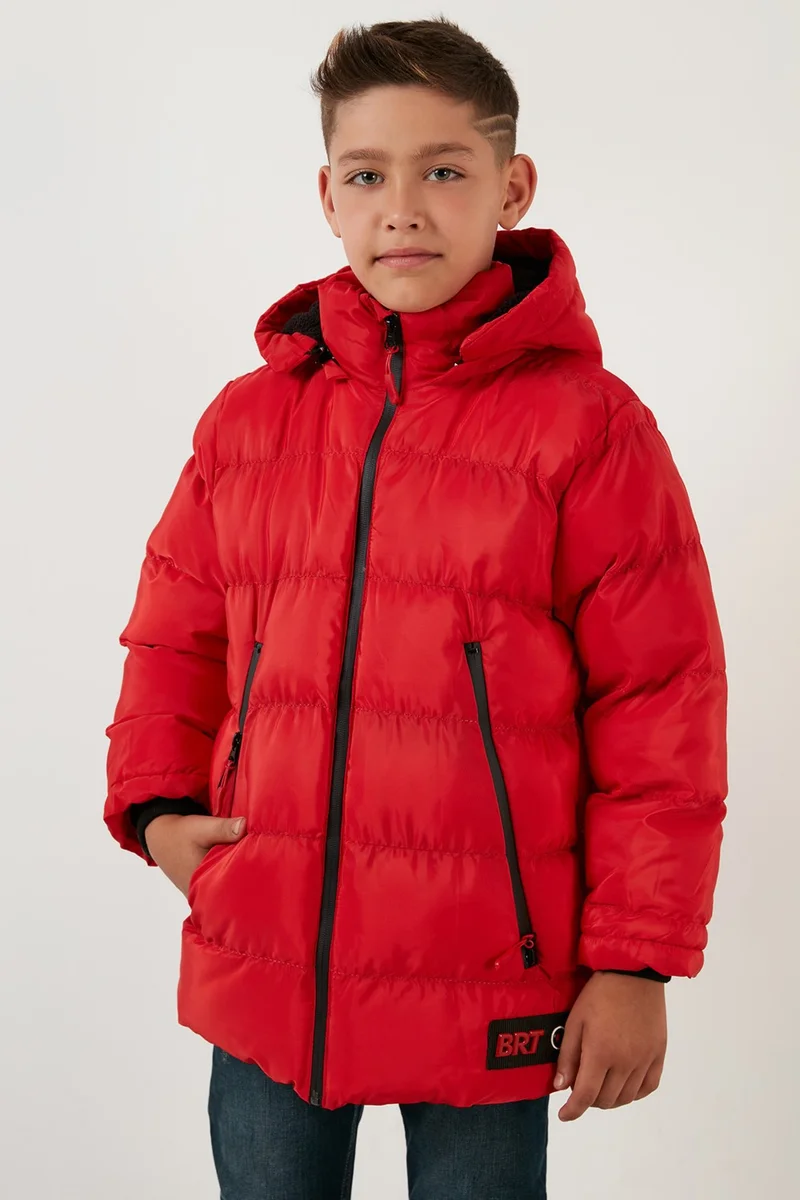 Lela Plush Lined Removable Hooded Puffer Coat Boys' Coat 5763038