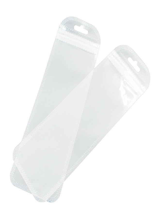 PHITUODA 100 Pcs Pen Packaging Bags Clear Self Sealing Bags Resealable Zipper Pouch Bags Zip Storage Lock Bags Plastic Hanging Bags for Packaging Pen Jewelry Cosmetic Food Gift, 7.28 × 2.36 Inches - Image 1